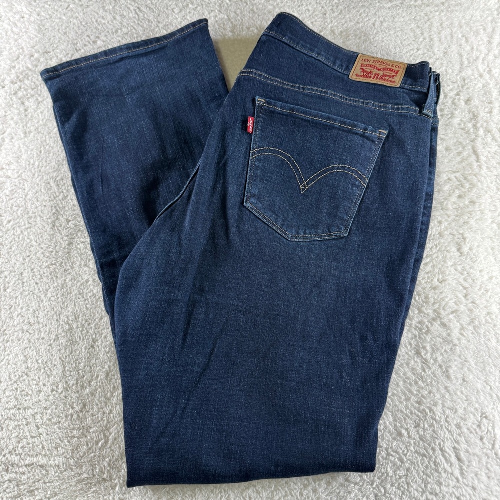 Levi's Jeans Classic Bootcut High-Rise Blue Denim Size 16W Stretch 36x32 Dark